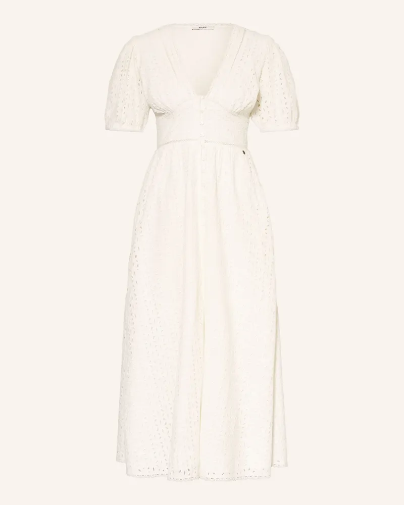Pepe Jeans Kleid OPRAH aus Lochspitze Weiss