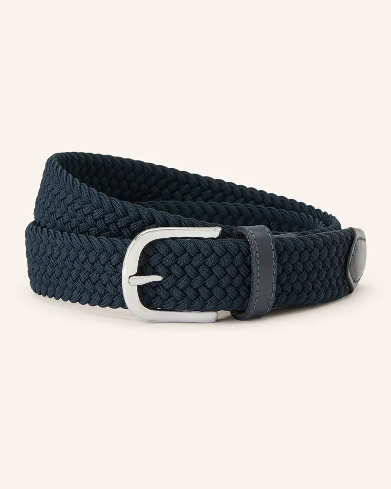 Alberto Flechtgürtel Basic Braided blau Dunkelblau