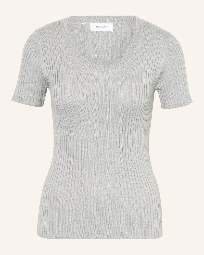 Darling Harbour Strickshirt mit Glitzergarn Hellgrau