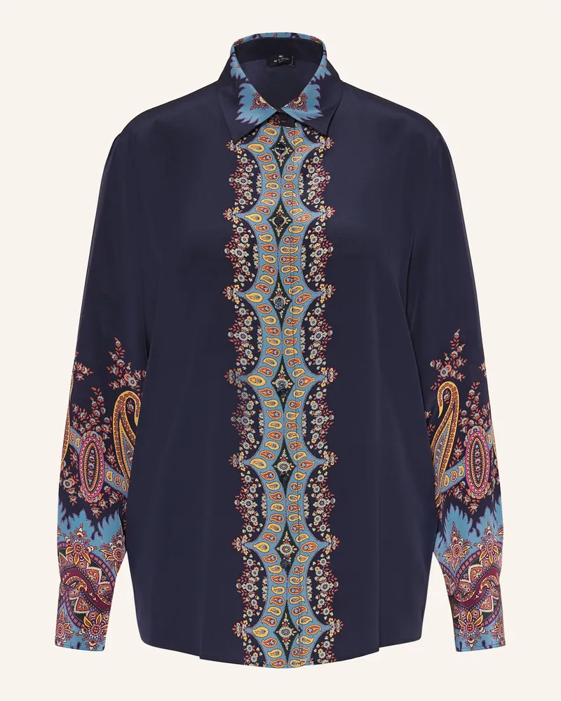 Etro Hemdbluse aus Seide Dunkelblau