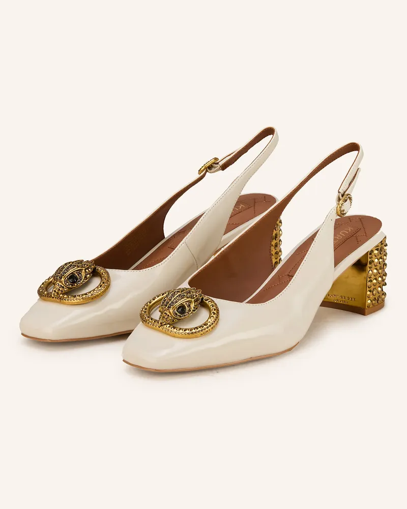 Kurt Geiger Slingpumps mit Schmucksteinen Creme