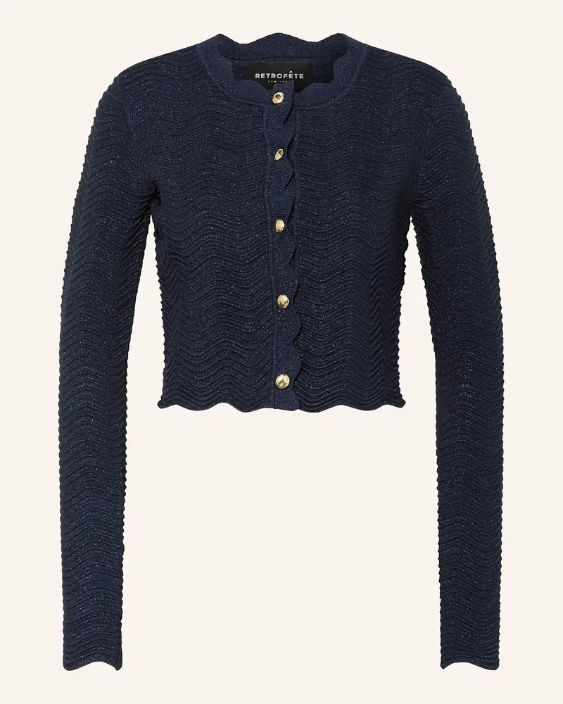 Retrofête Strickjacke Dallys Mit Glitzergarn blau Dunkelblau