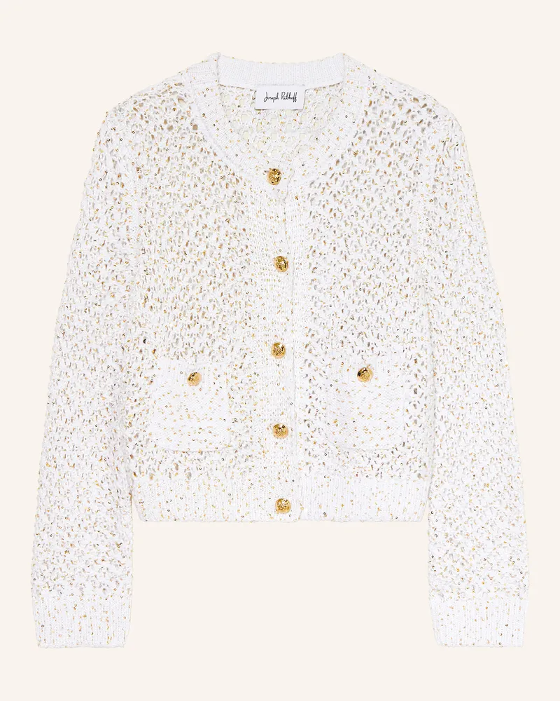 Joseph Ribkoff Strickjacke mit Pailletten Weiss