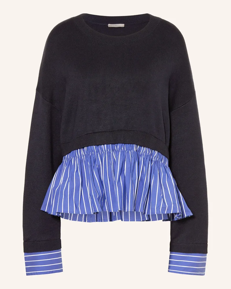 Liu Jo Pullover Im Materialmix Mit Schmucksteinen blau Dunkelblau