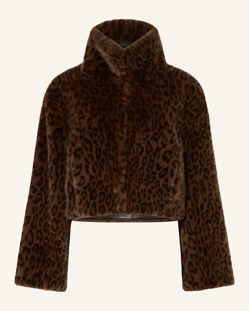 ROTATE Birger Christensen Kunstfell-Jacke braun Dunkelbraun