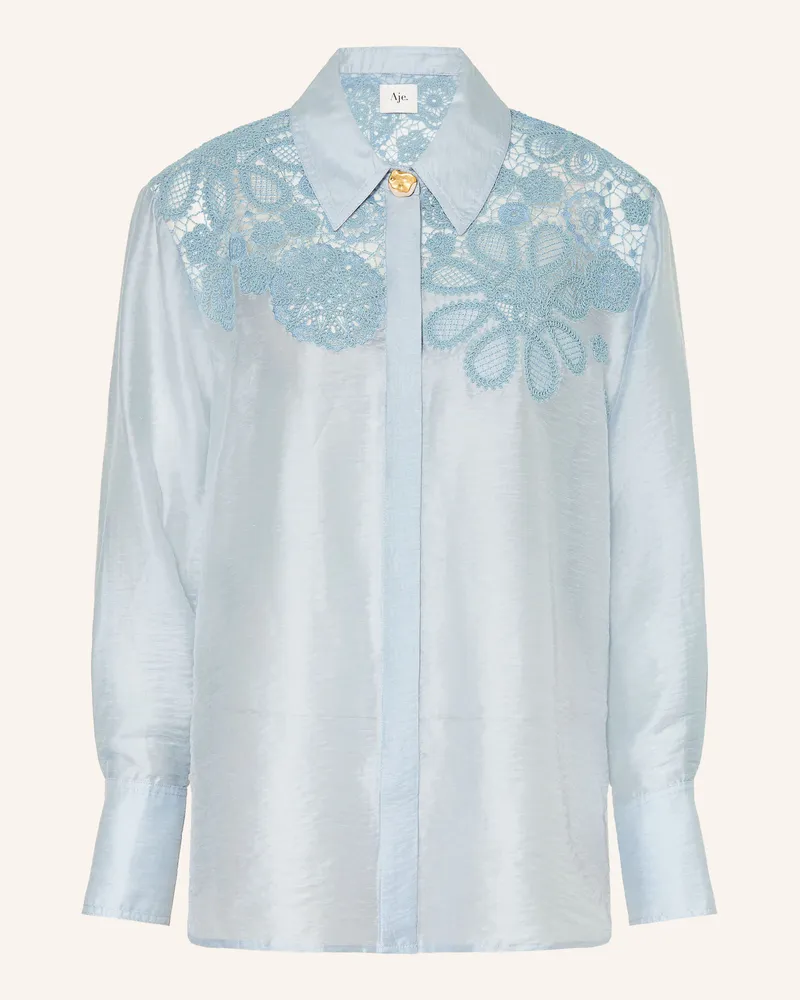 Aje. Hemdbluse Gia Mit Spitze blau Hellblau