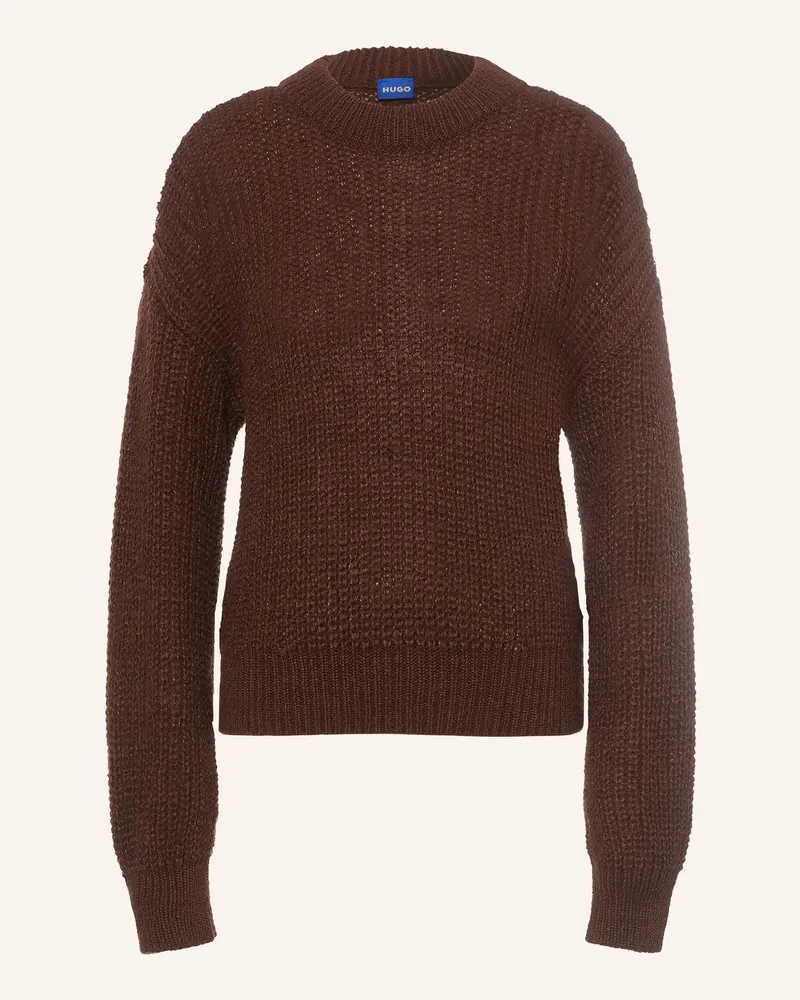 HUGO BOSS Pullover Slogeryna Mit Alpaka braun Dunkelbraun