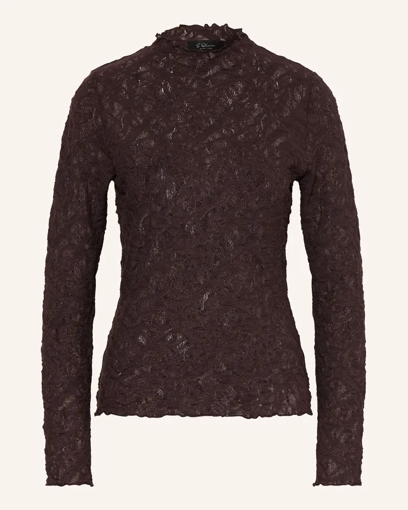 S.Oliver Longsleeve Aus Spitze braun Dunkelbraun