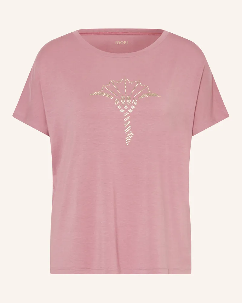 JOOP! Schlafshirt mit Schmucksteinen Altrosa