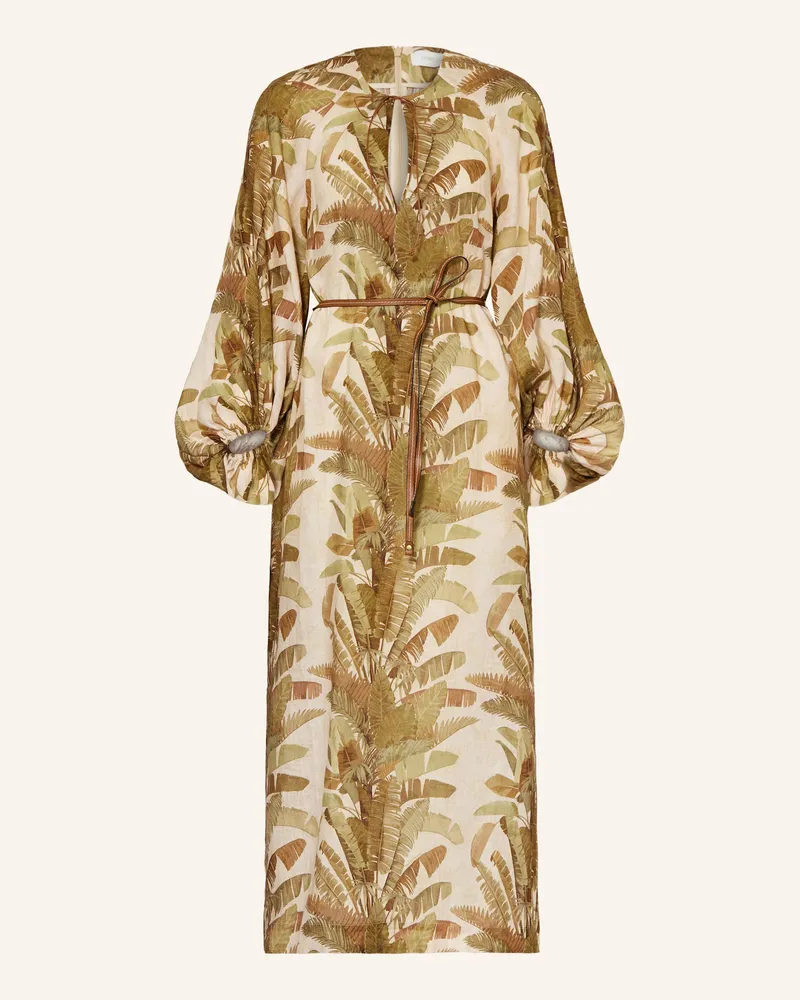 Zimmermann Leinenkleid ASCENSION mit 3/4-Arm Creme