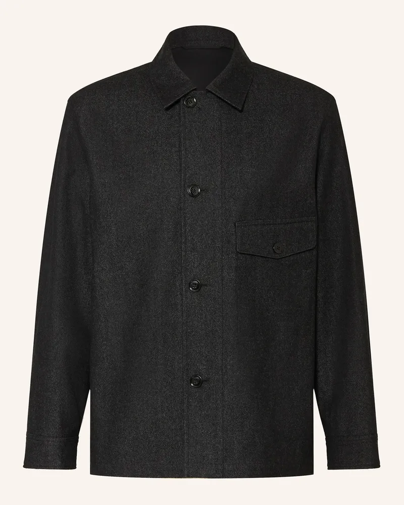 Christophe Lemaire Overshirt schwarz Dunkelgrau