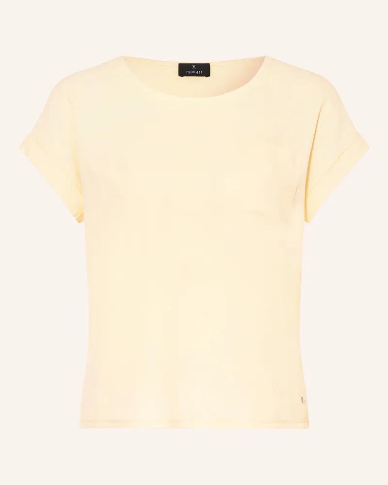 monari Blusenshirt mit Materialmix Hellgelb
