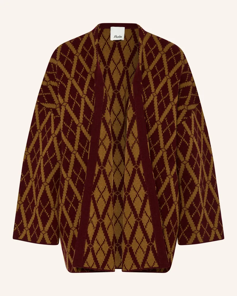 ALLUDE Strickjacke Mit Cashmere rot Camel