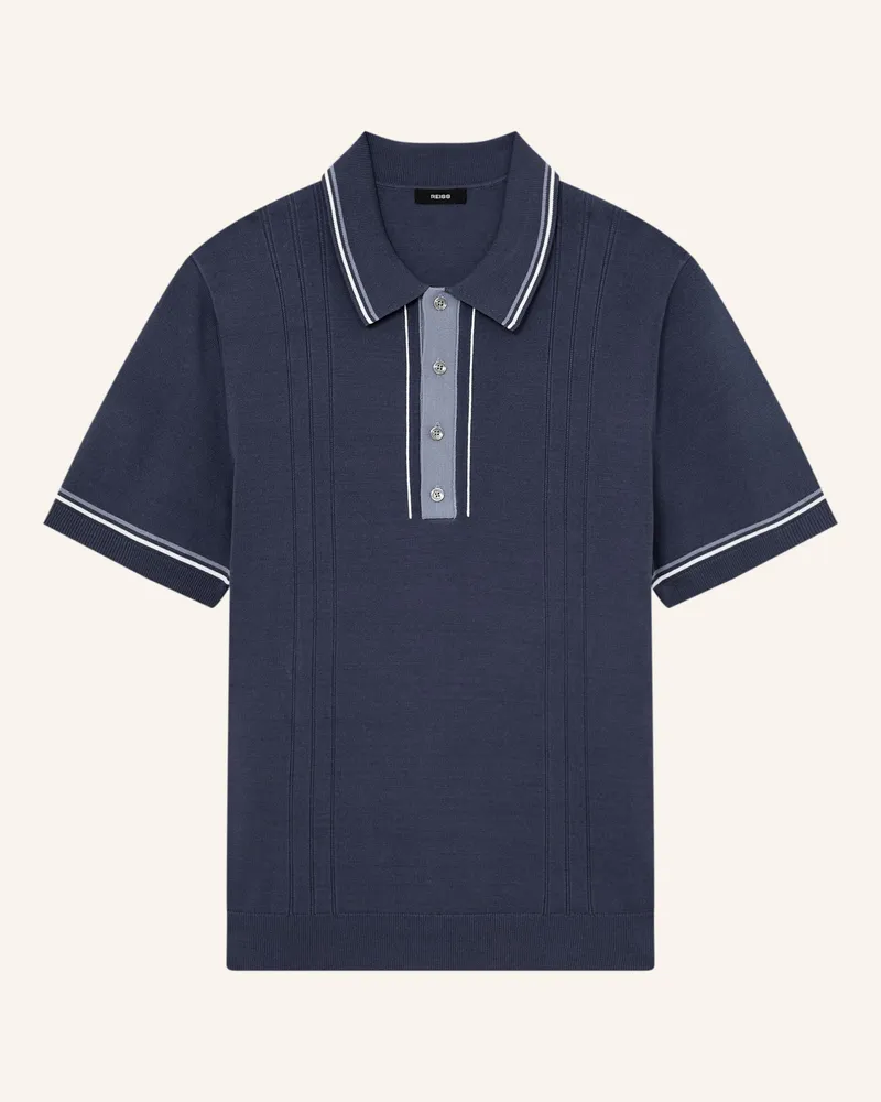 Reiss Strick-Poloshirt ROTHWELL Dunkelblau