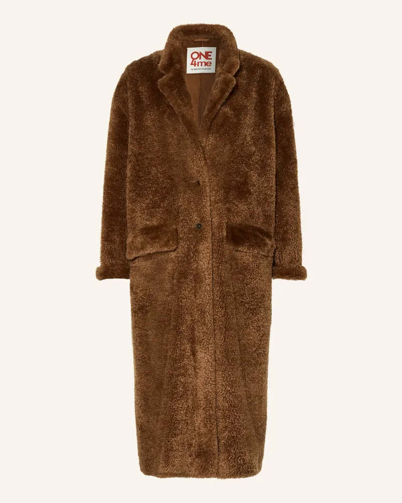 Grace Teddyfell-Mantel braun Cognac