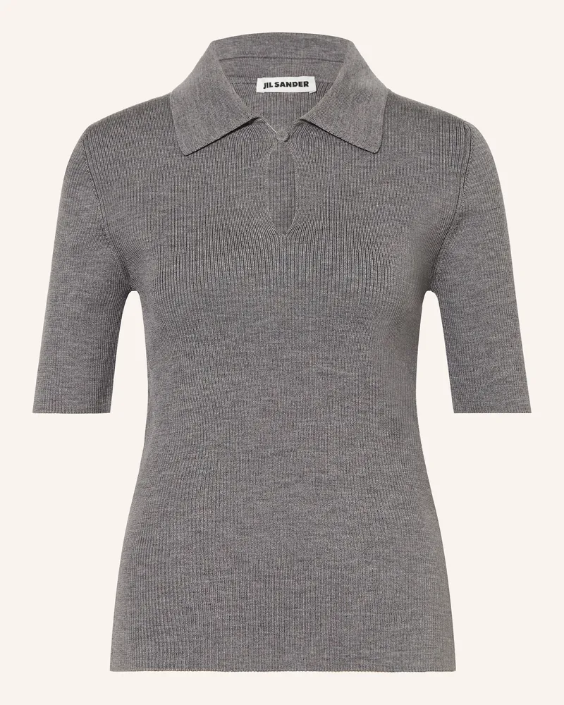 Jil Sander Strick-Poloshirt grau Grau