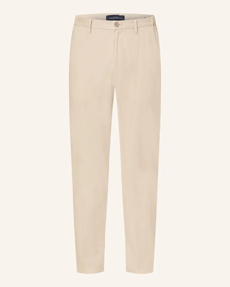 Strokesman's Chino Regular Fit Mit Leinen beige Beige