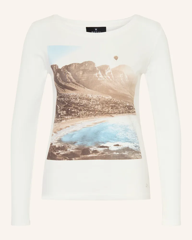 monari Longsleeve mit Schmucksteinen Creme