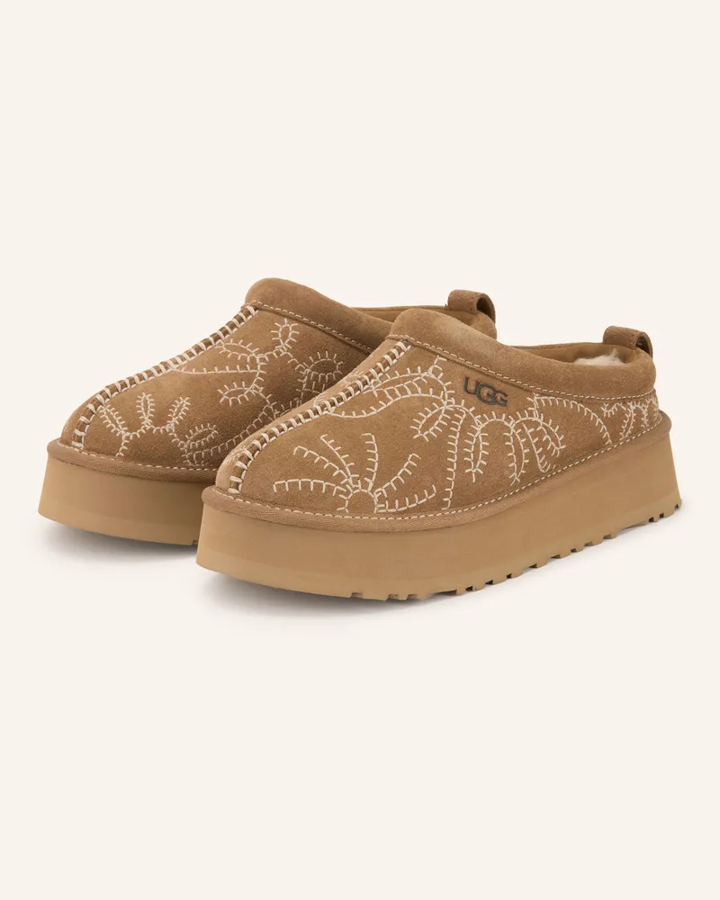 UGG Plateau-Pantoletten Tazz braun Hellbraun