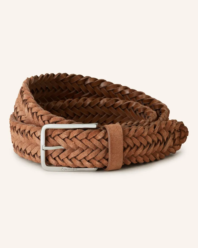 Calvin Klein Flechtgürtel aus Leder Braun