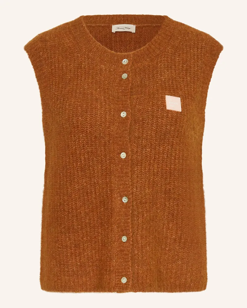 American Vintage Strickweste EAST mit Alpaka Dunkelorange