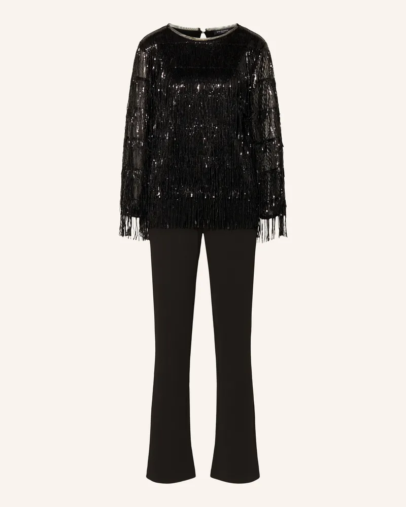 ana alcazar Jumpsuit mit Pailletten Schwarz