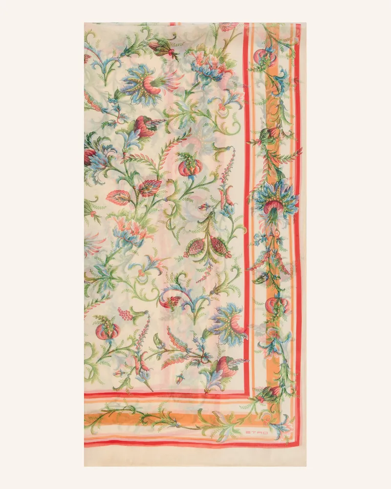Etro Seidenschal orange Creme