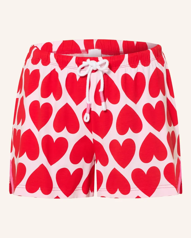 Mey Schlafshorts Serie Sugar Hearts rot Rot