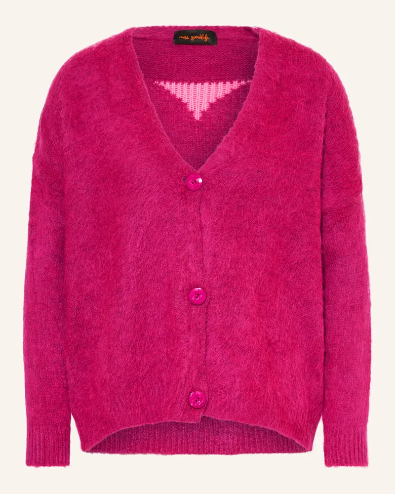 Miss Goodlife Strickjacke mit Alpaka Fuchsia