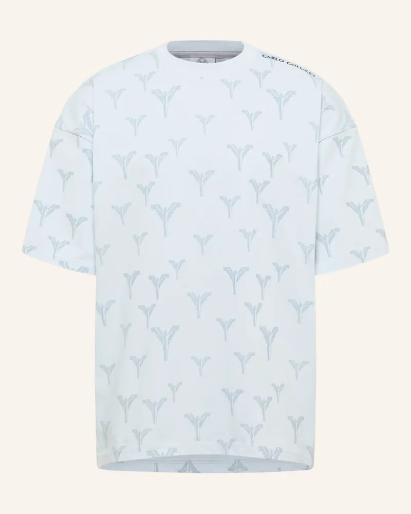 Carlo Colucci Logo T-Shirt - Clean Capsule Fasan blau Hellblau