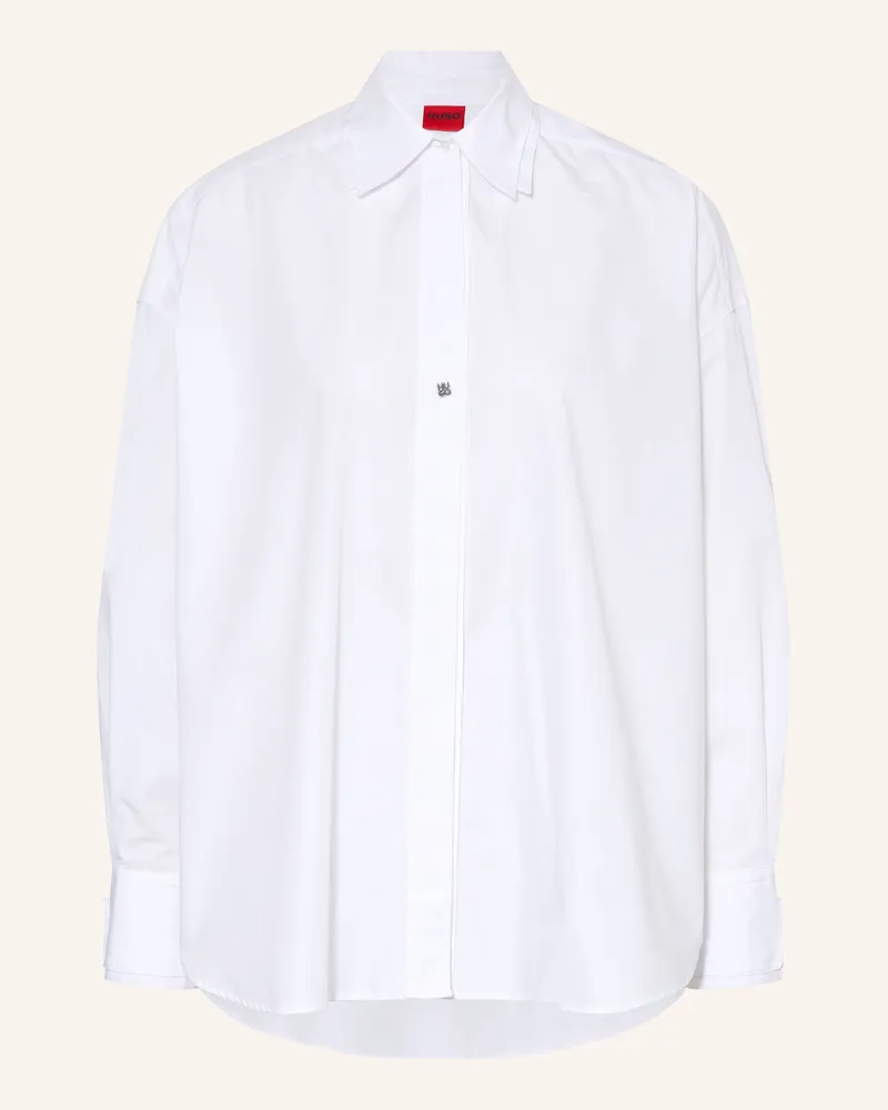 HUGO BOSS Oversized-Hemdbluse ECHARMING Weiss