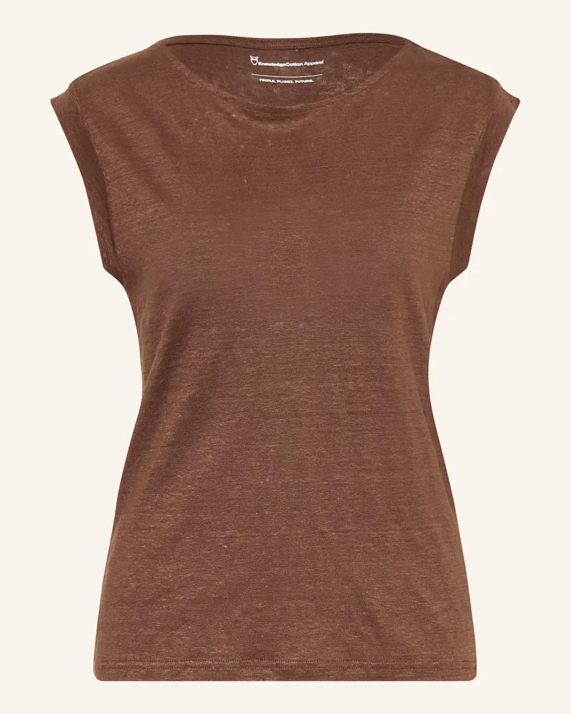 Knowledge Cotton Apparel Leinentop braun Braun