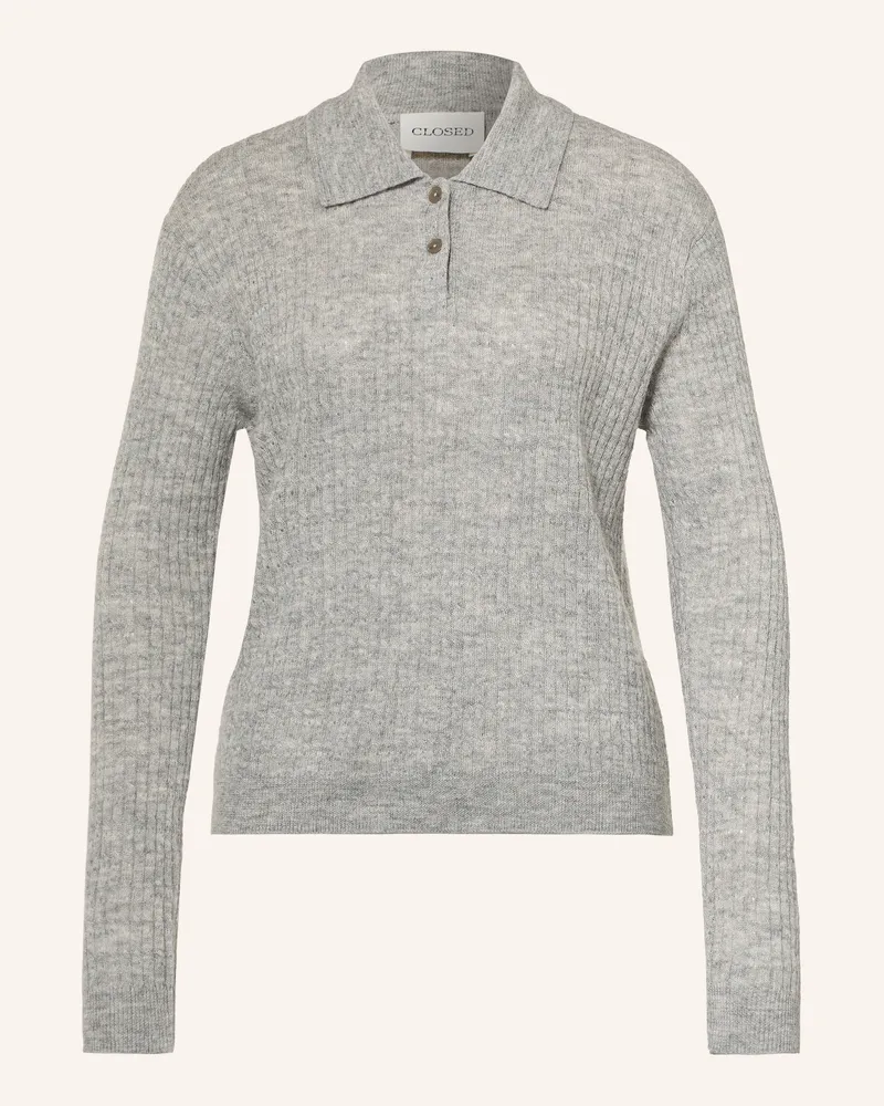 Closed Strick-Poloshirt grau Grau