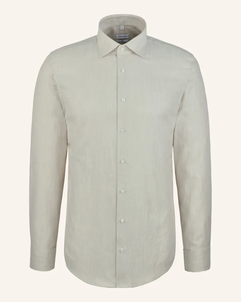 Seidensticker Flanellhemd Slim Fit Beige