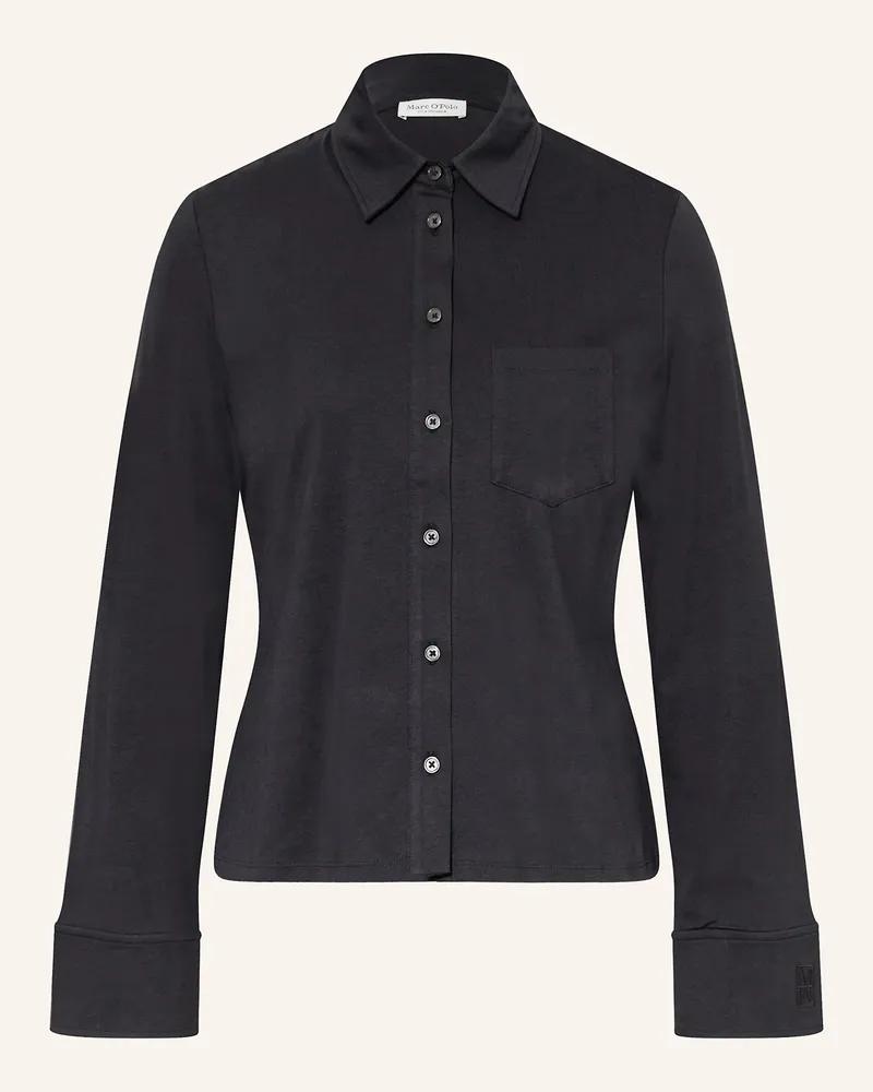 Marc O'Polo Hemdbluse aus Jersey Dunkelblau