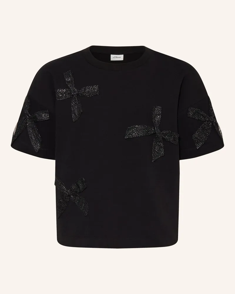 S.Oliver T-Shirt Mit Glitzergarn schwarz Schwarz