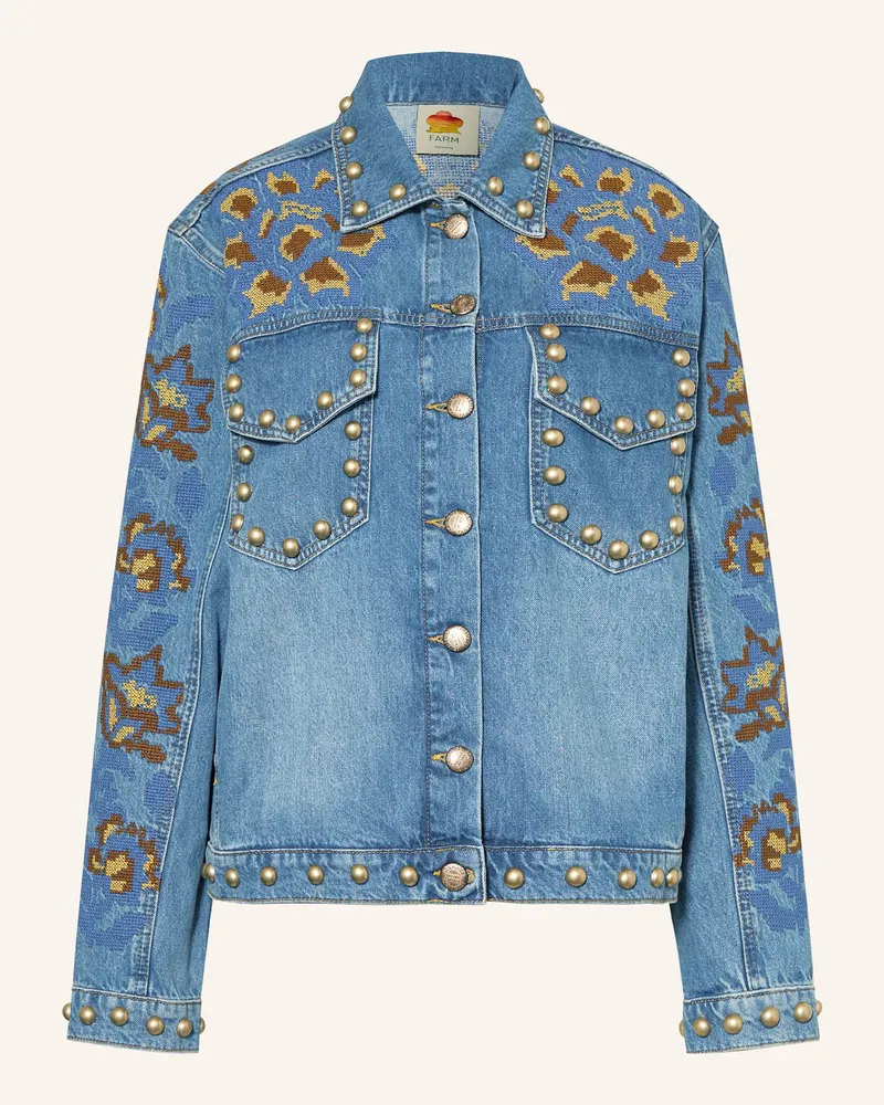 FARM Rio Jeansjacke mit Nieten Blau