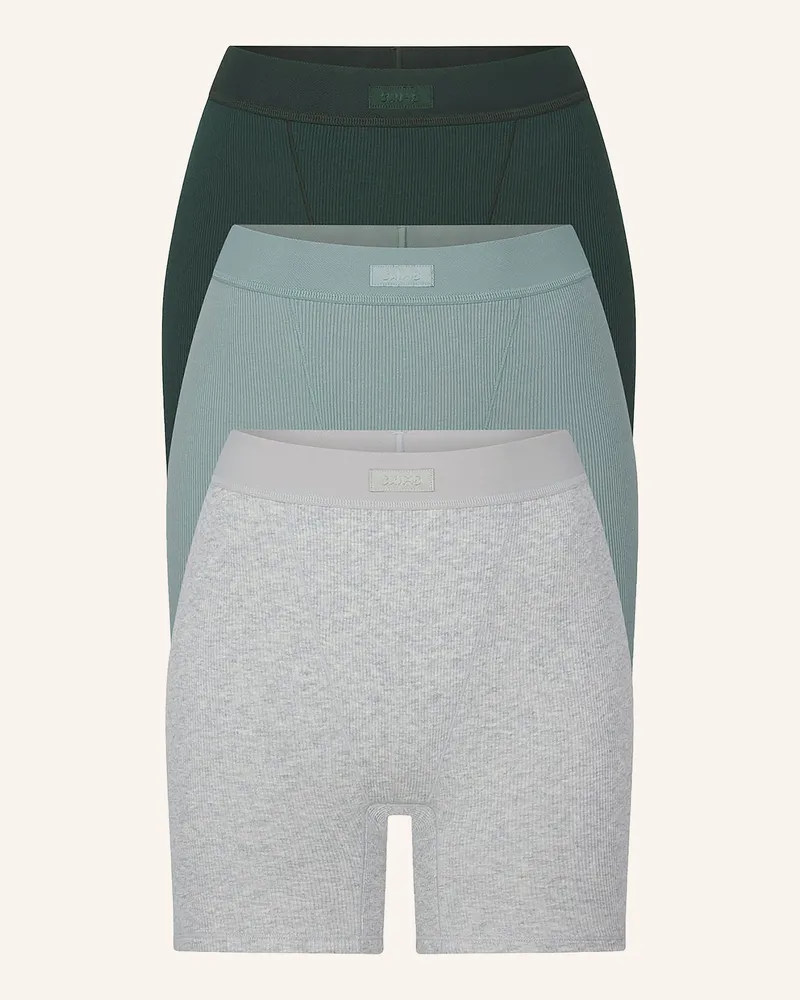 SKIMS 3er-Pack Lounge-Shorts COTTON RIB Vapor