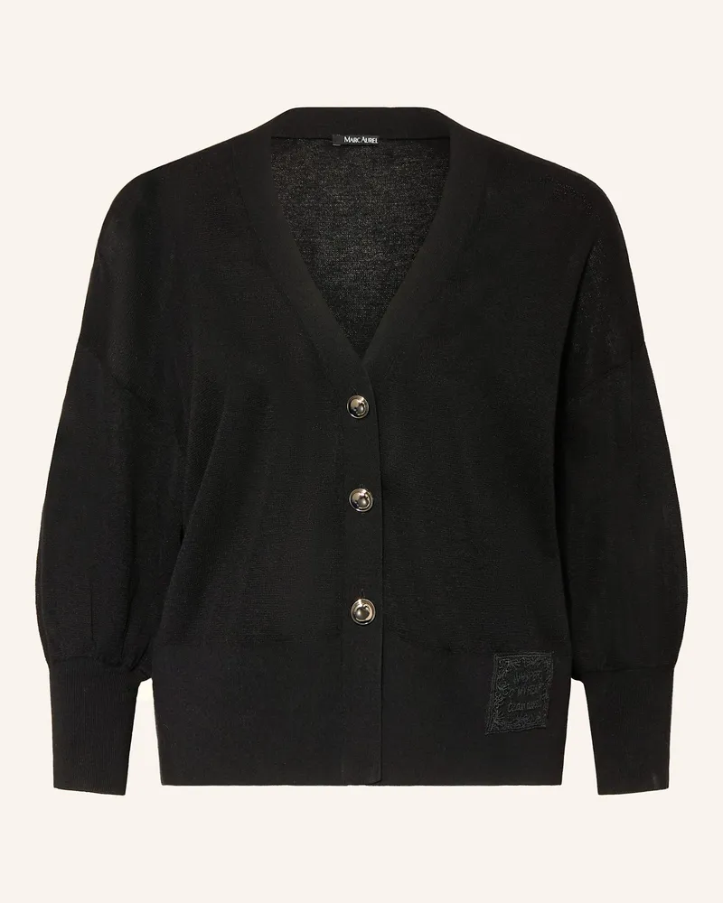 MARC AUREL Strickjacke Mit 3/4-Arm schwarz Schwarz