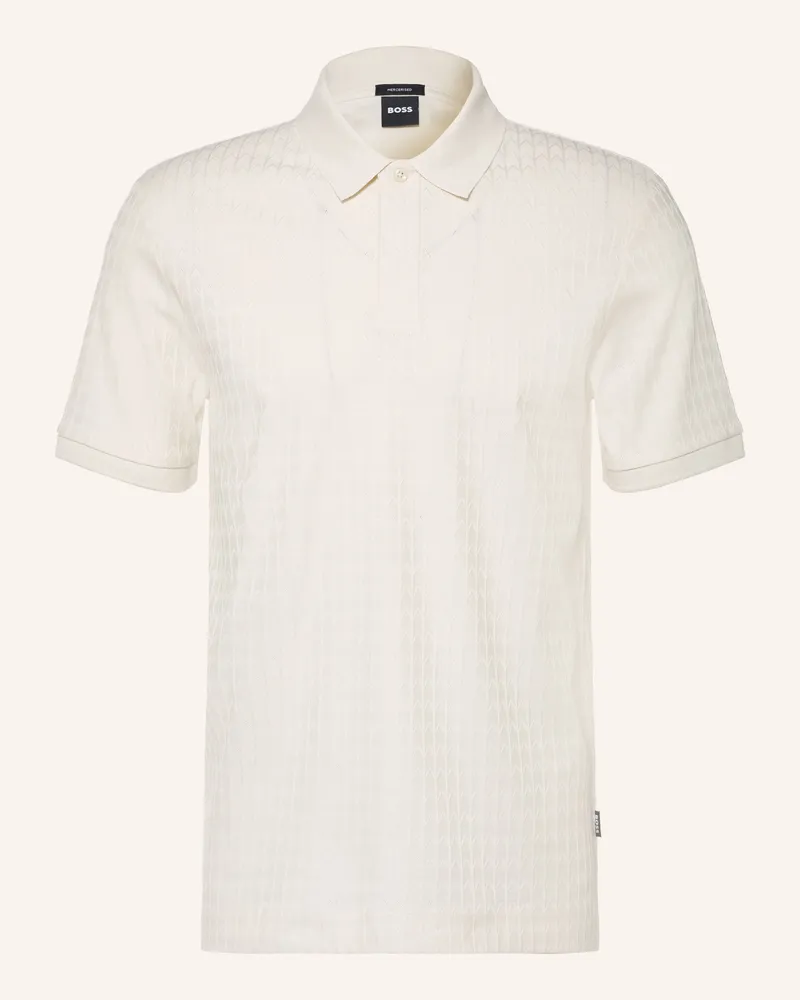 HUGO BOSS Jersey-Poloshirt Parley weiss Weiss