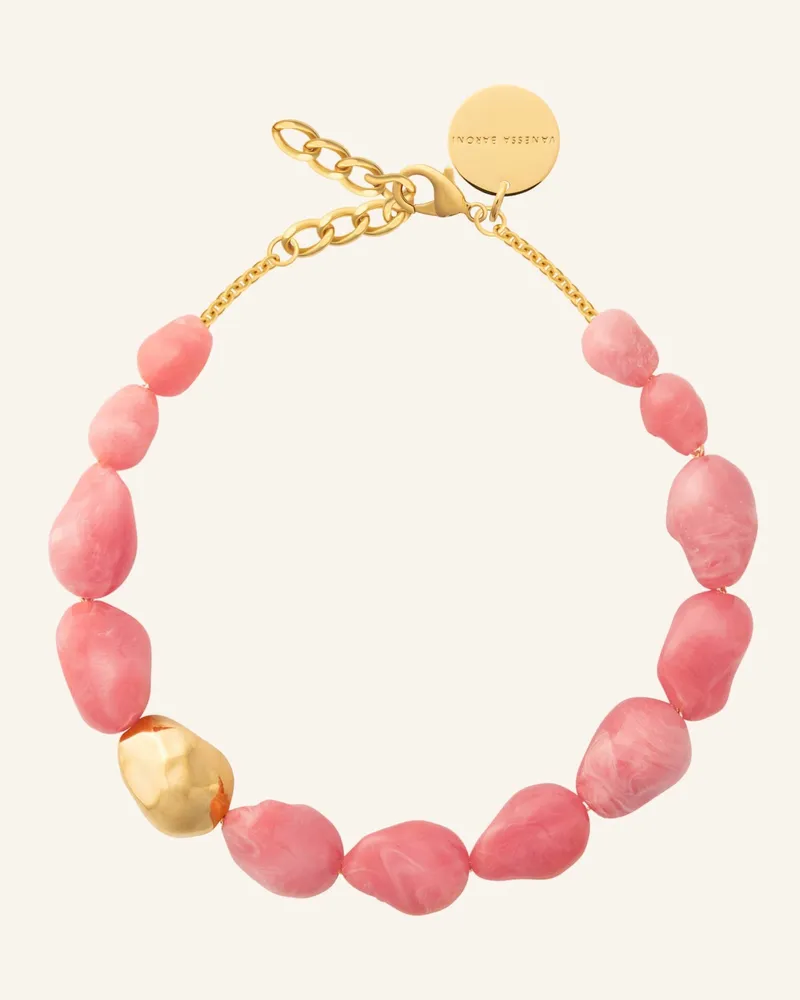 Vanessa Baroni Halsketten Big Organic Pearl Necklace With Gold Watermelon Marble By Glambou gold Gold