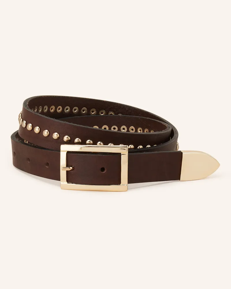 Luisa Cerano Ledergürtel Mit Nieten braun Dunkelbraun