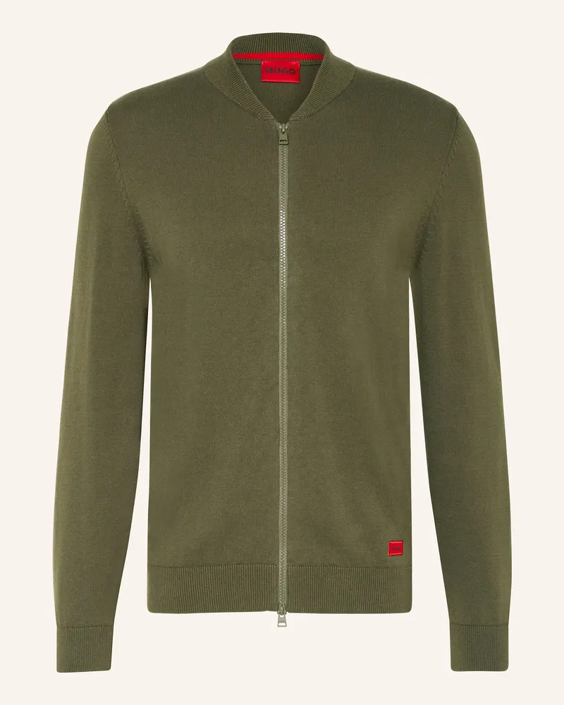 HUGO BOSS Strickjacke SAN JAQUE Oliv
