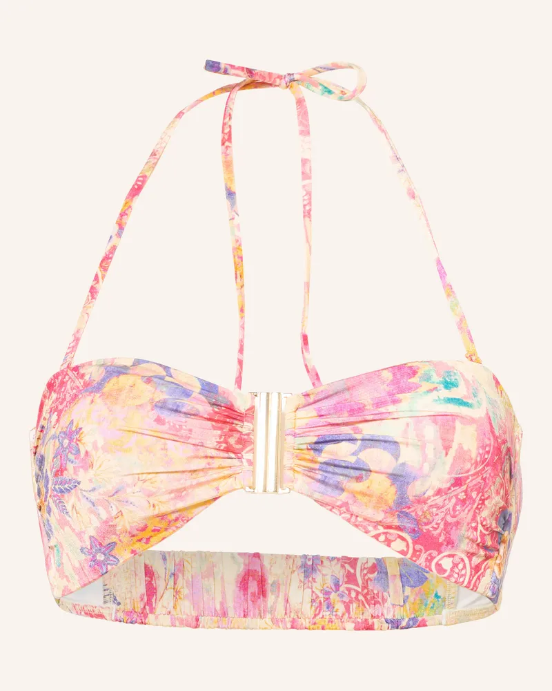 watercult Bandeau-Bikini-Top Ornament Drift pink Dunkelgelb