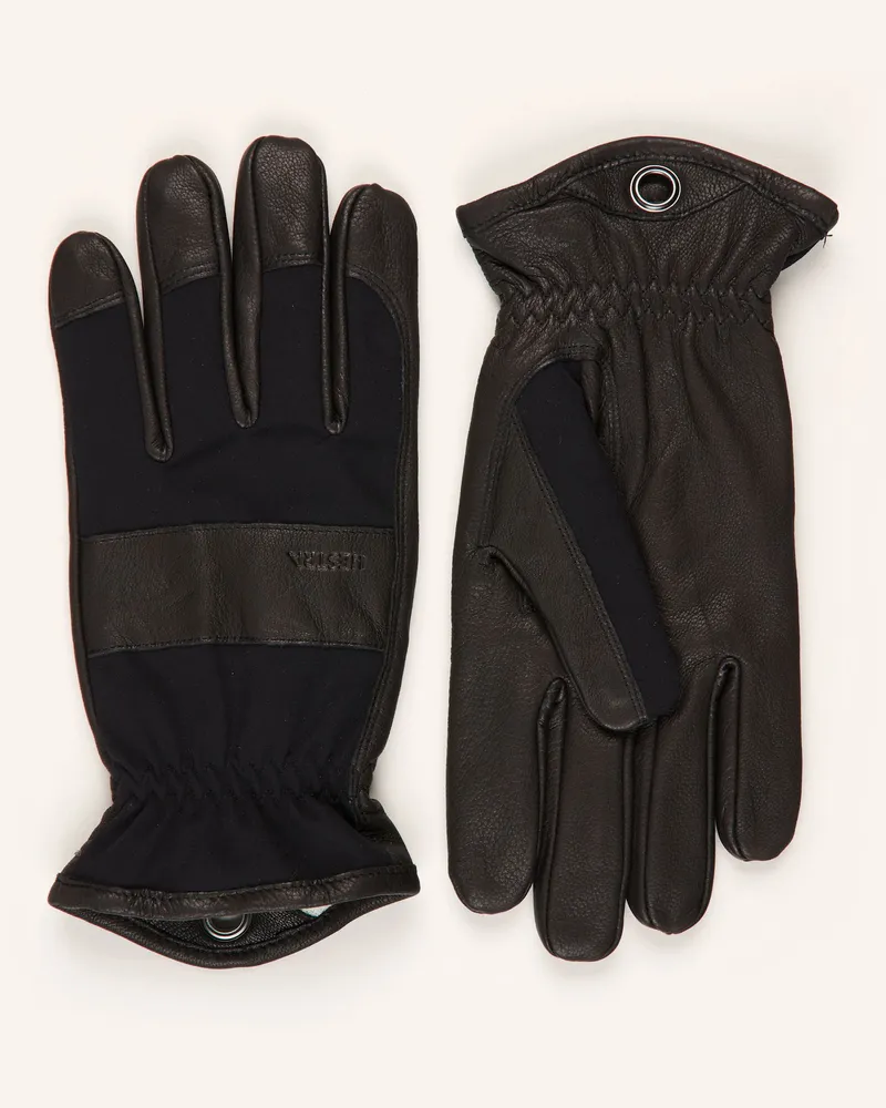 Hestra Lederhandschuhe Gneis schwarz Schwarz