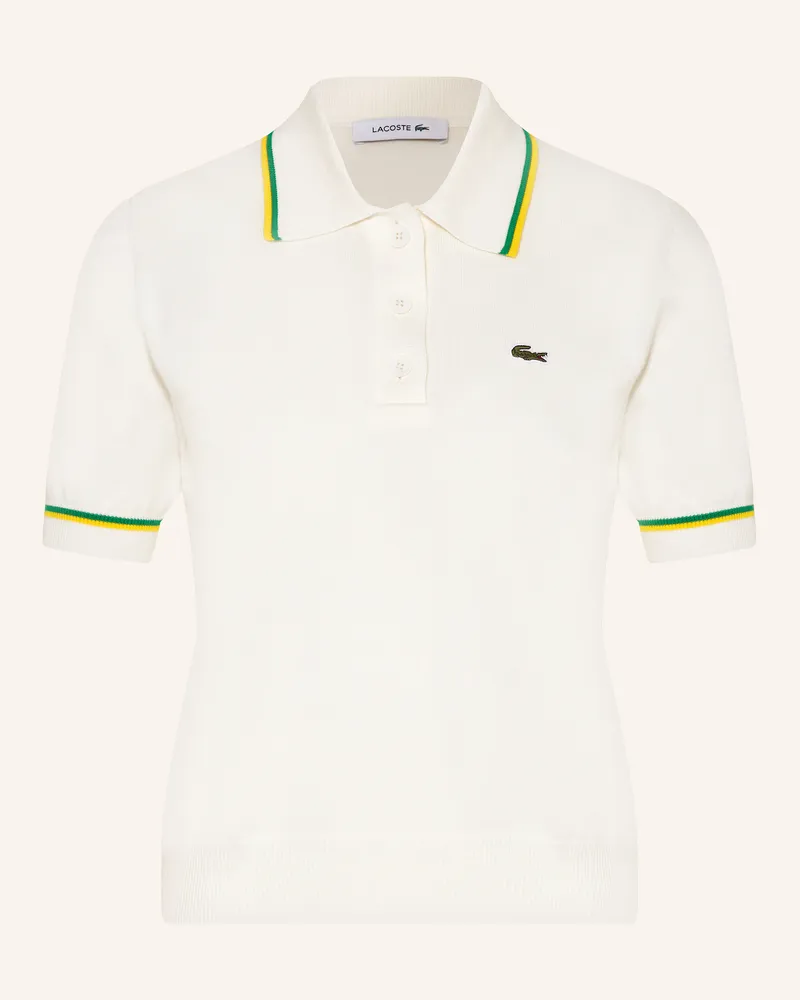 Lacoste Strick-Poloshirt Creme