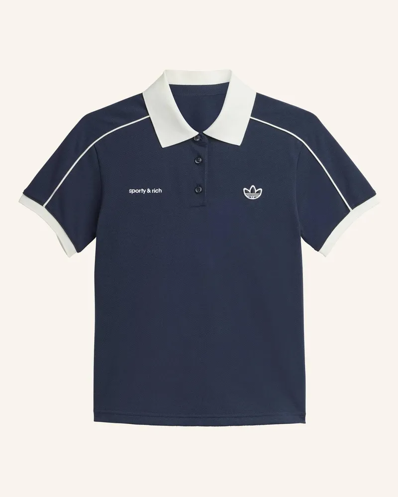 adidas SPORTY & RICH POLOSHIRT Blau