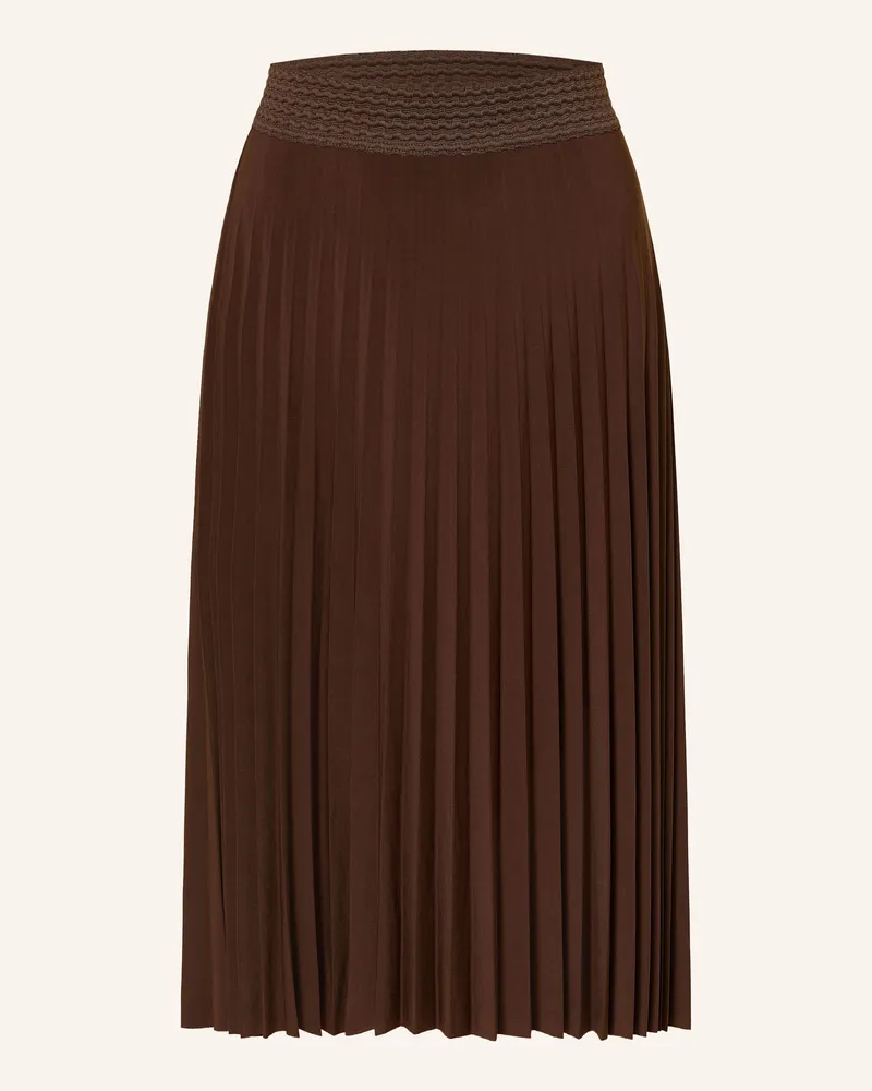 Rich&Royal Plisseerock Aus Jersey braun Dunkelbraun