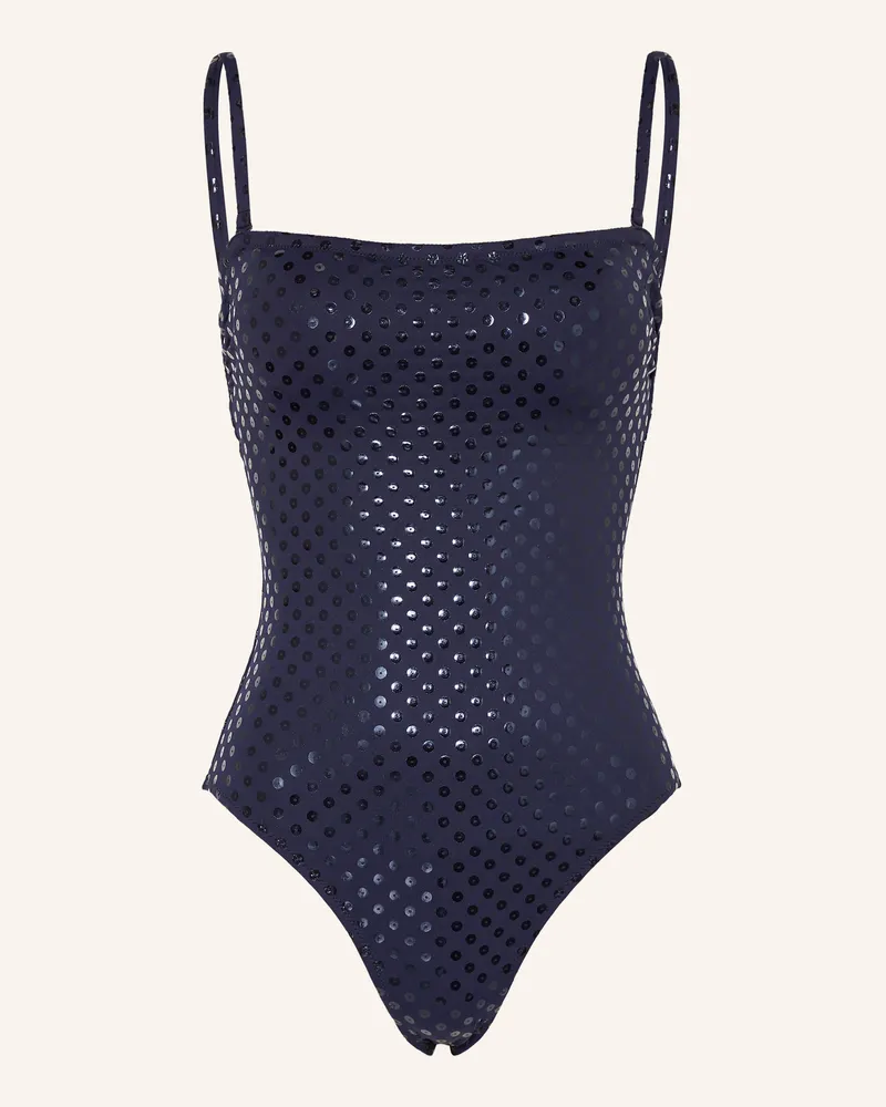 Vilebrequin Bandeau-Badeanzug Relief Sparkling Facette blau Dunkelblau