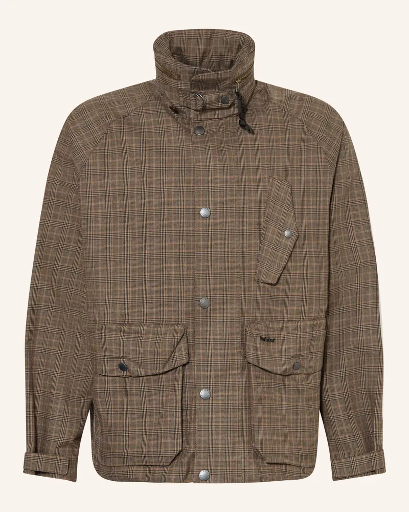 Barbour Fieldjacket Ursula grau Hellbraun